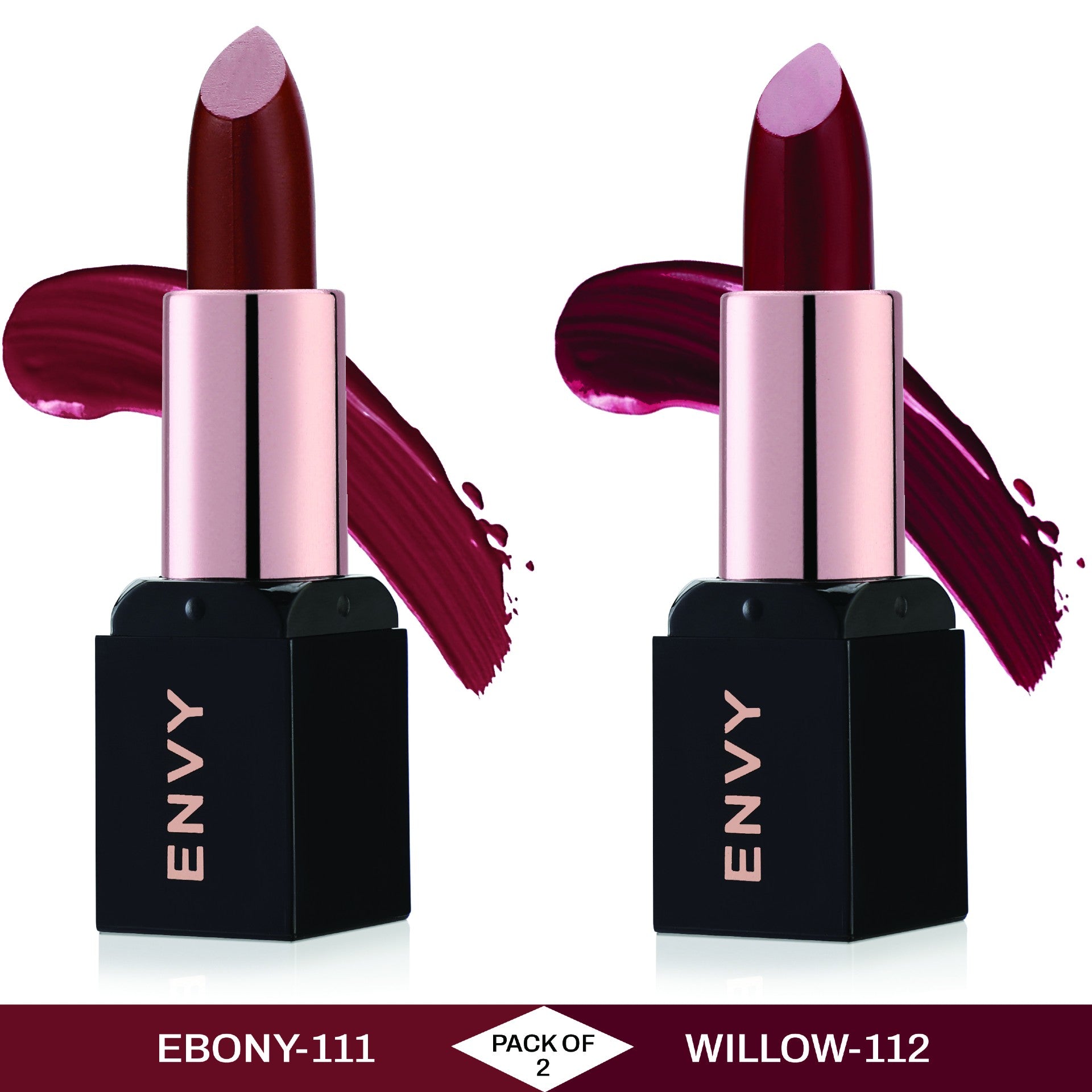 CAL Losangeles Envy Lipstick- Ebony & Willow(Combo of 2)