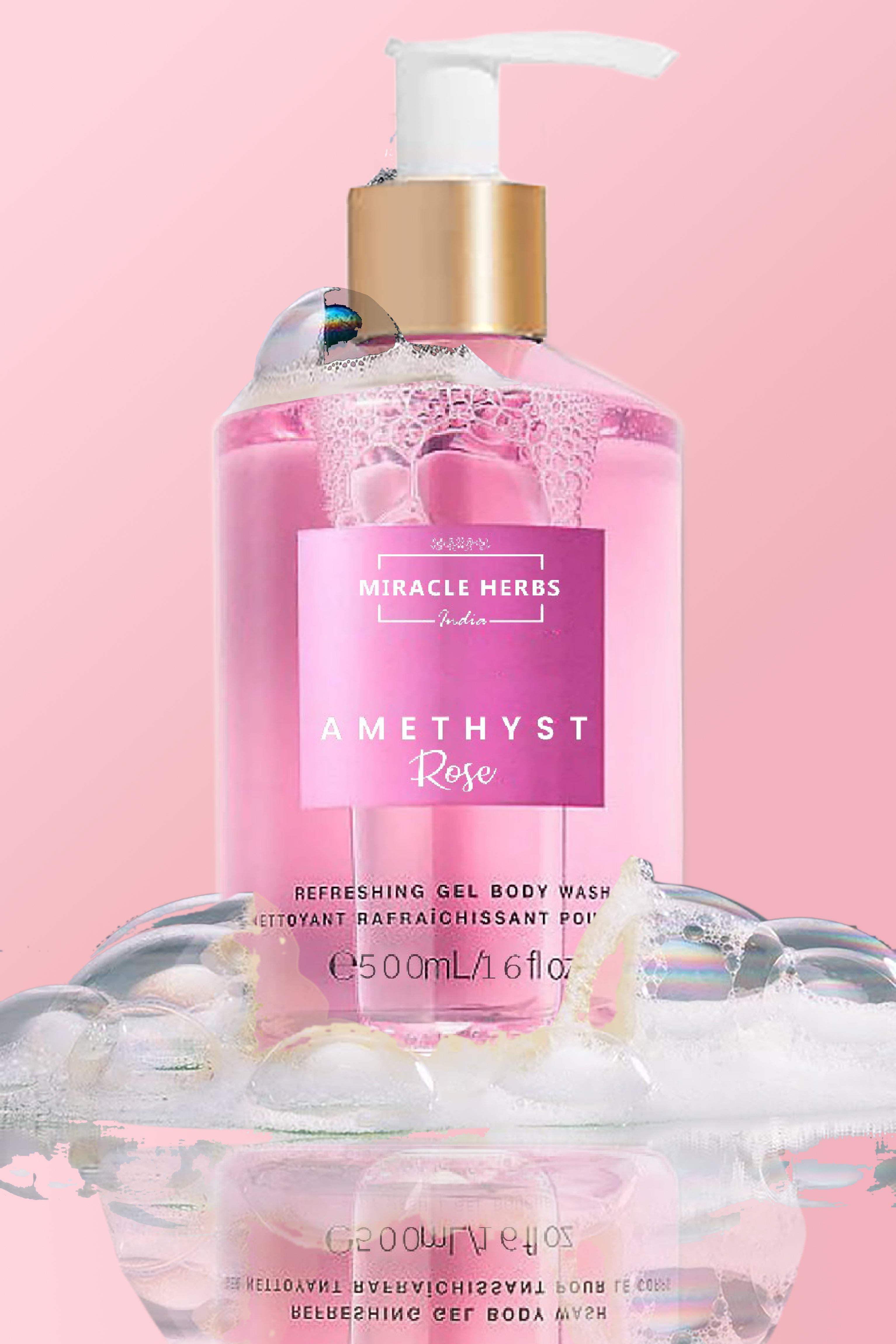 Miracle Herbs AMATHYST Refreshing Gel Body Wash ROSE