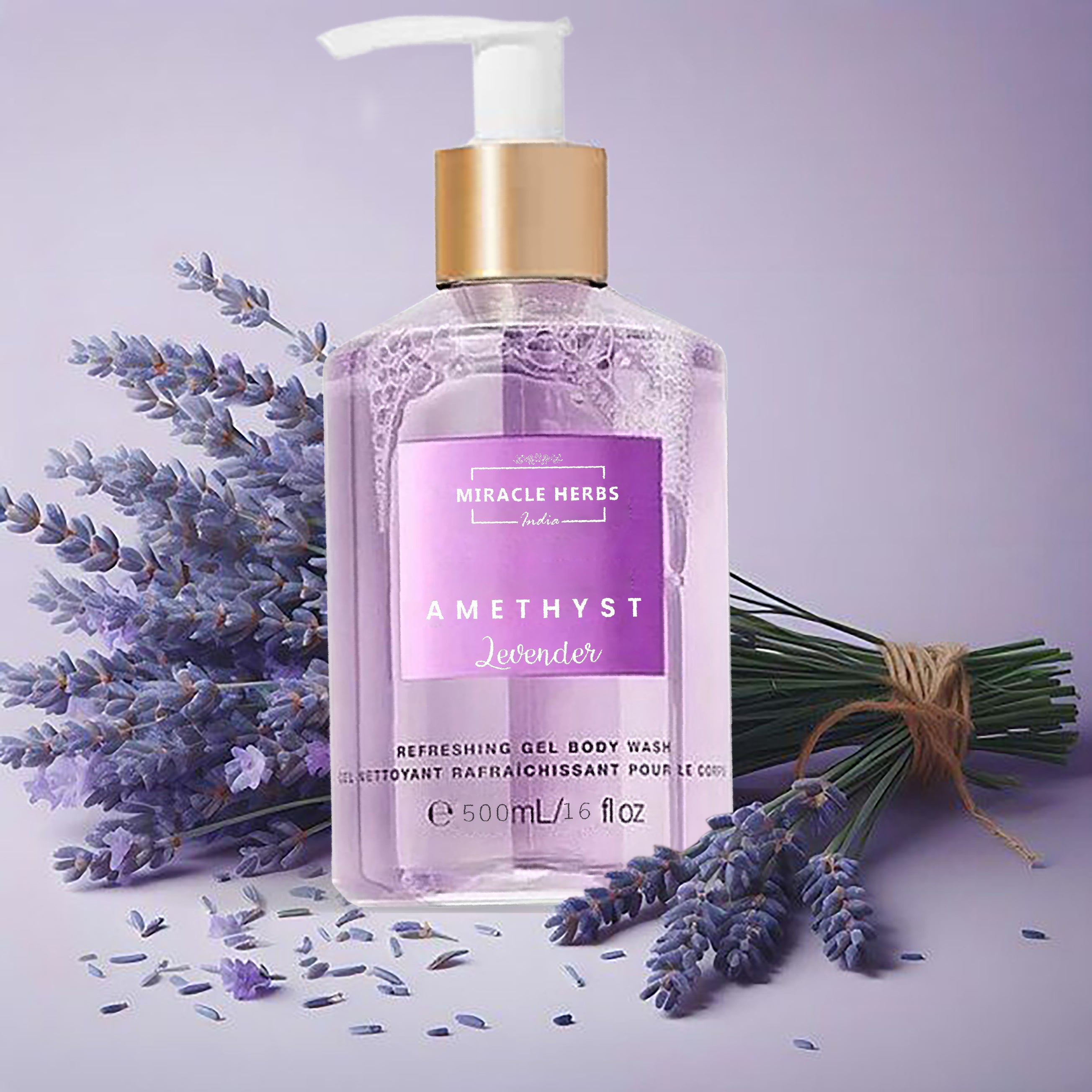 Miracle Herbs AMATHYST Refreshing Gel Body Wash Lavender
