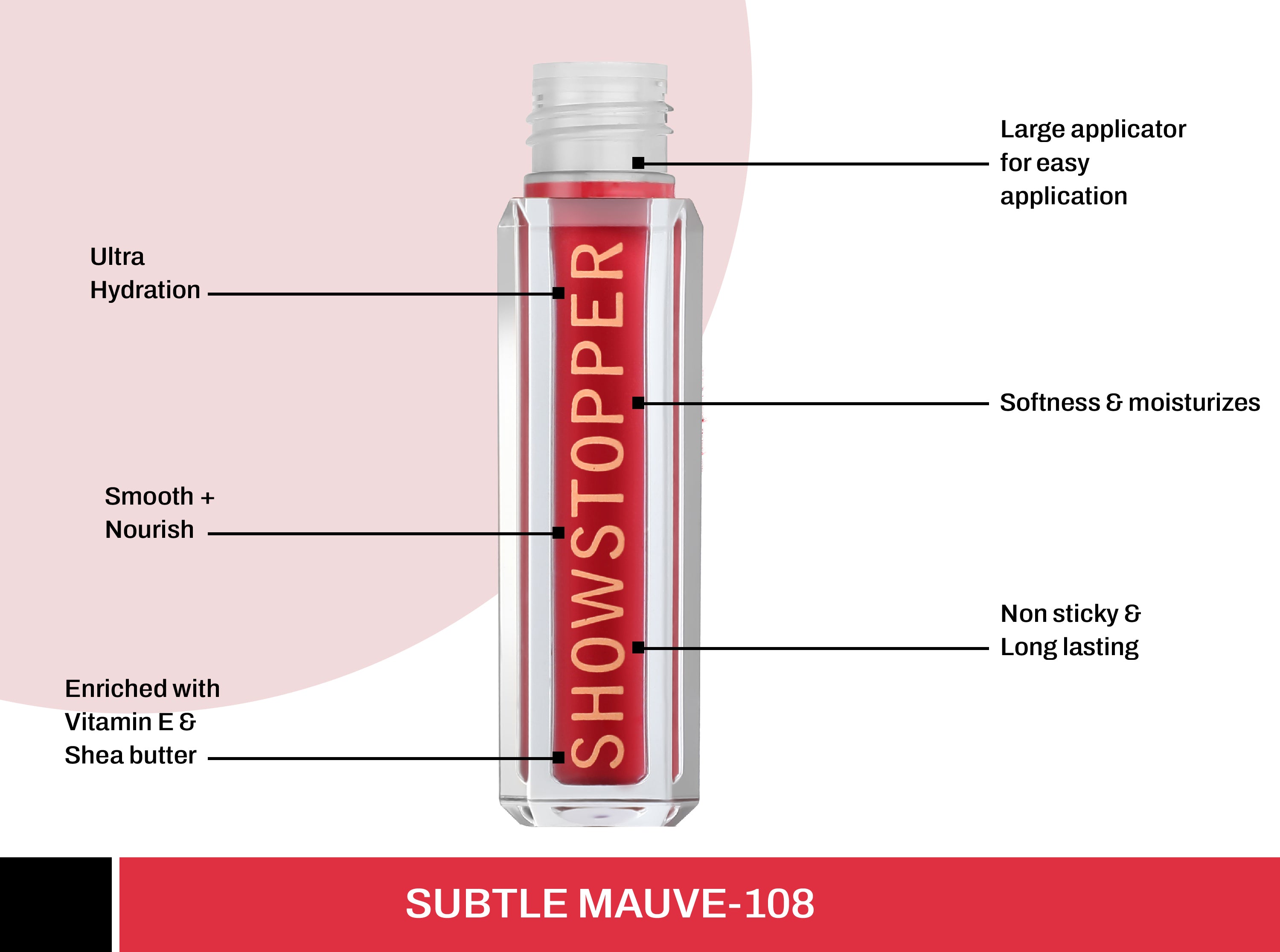 CAL Losangeles Showstopper Lip Liquid- Subtle Mauve 108