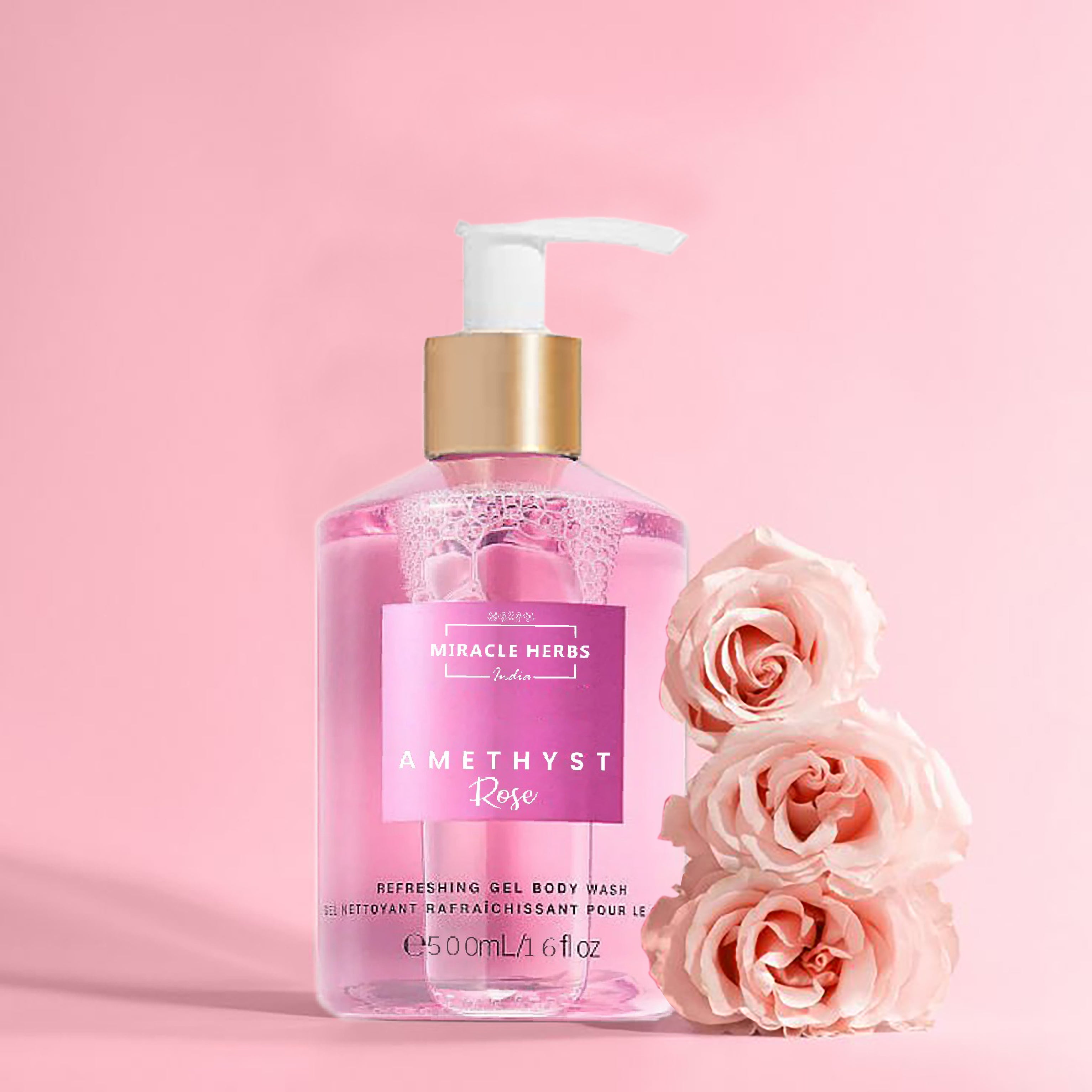 Miracle Herbs AMATHYST Refreshing Gel Body Wash ROSE