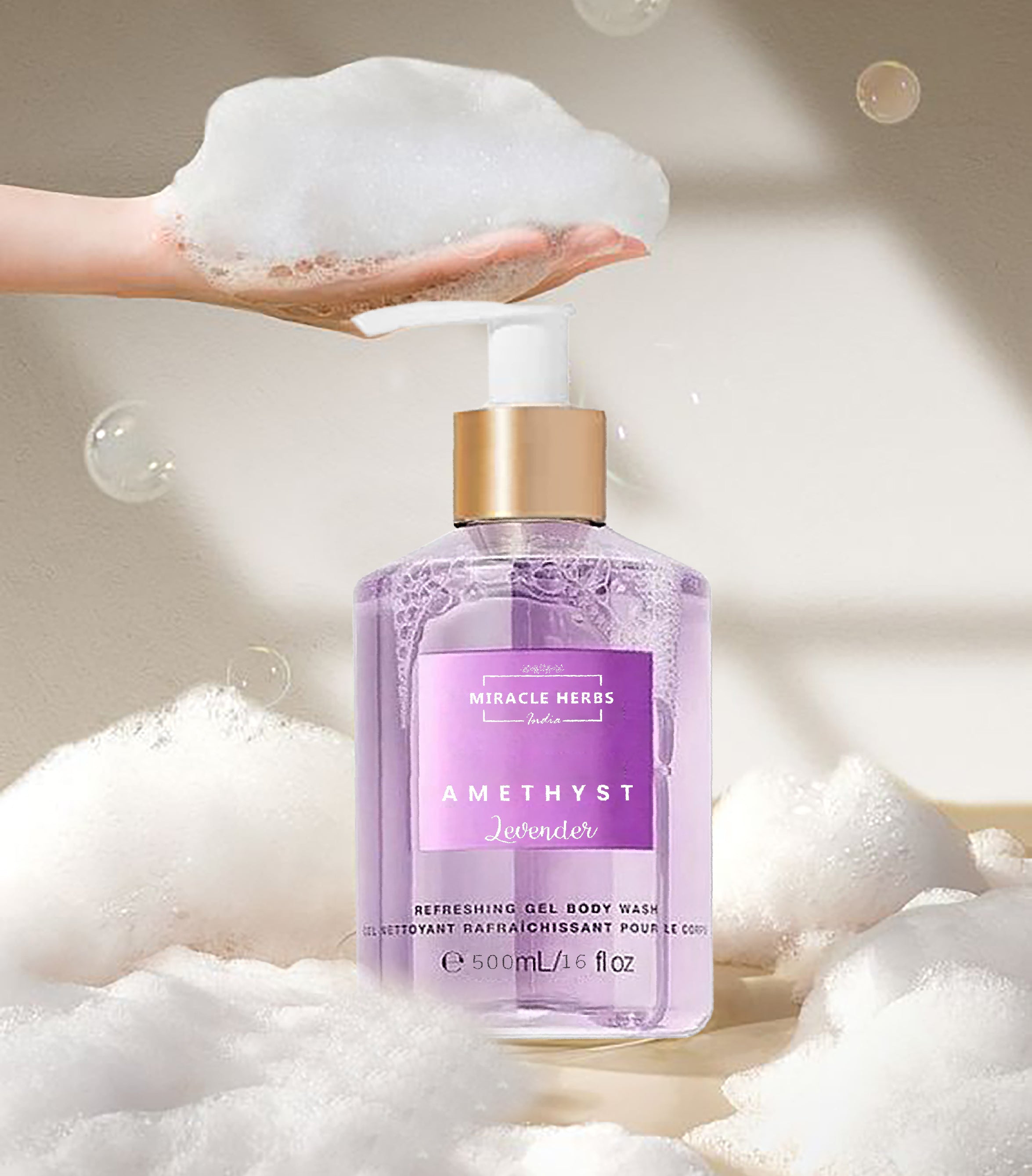 Miracle Herbs AMATHYST Refreshing Gel Body Wash Lavender
