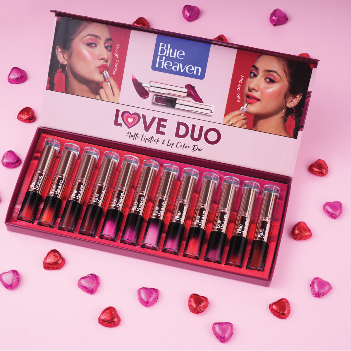 Blue Heaven Love Duo 2 in1 Dual Sided Lipstick for women | Non Transfer| Hydrating and Long Lasting Upto 12 hrs | Soft Matte Finish formula - 03 |1.5ml + 4g