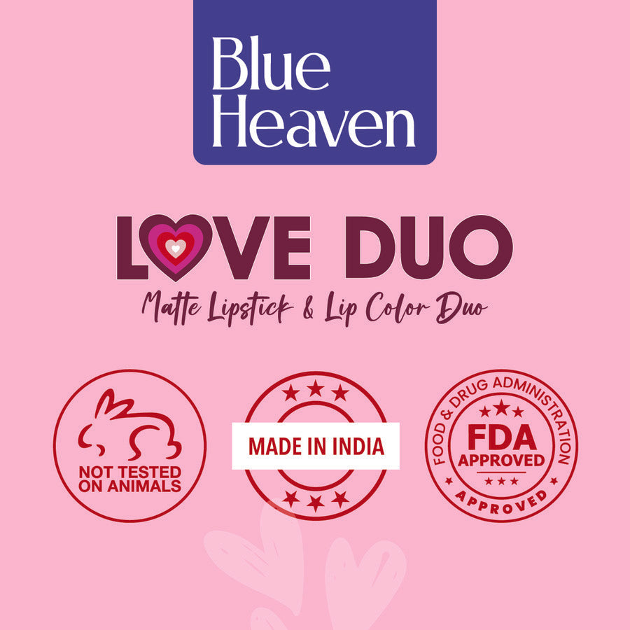 Blue Heaven Love Duo 2 in1 Dual Sided Lipstick for women | Non Transfer| Hydrating and Long Lasting Upto 12 hrs | Soft Matte Finish formula - 04 |1.5ml + 4g