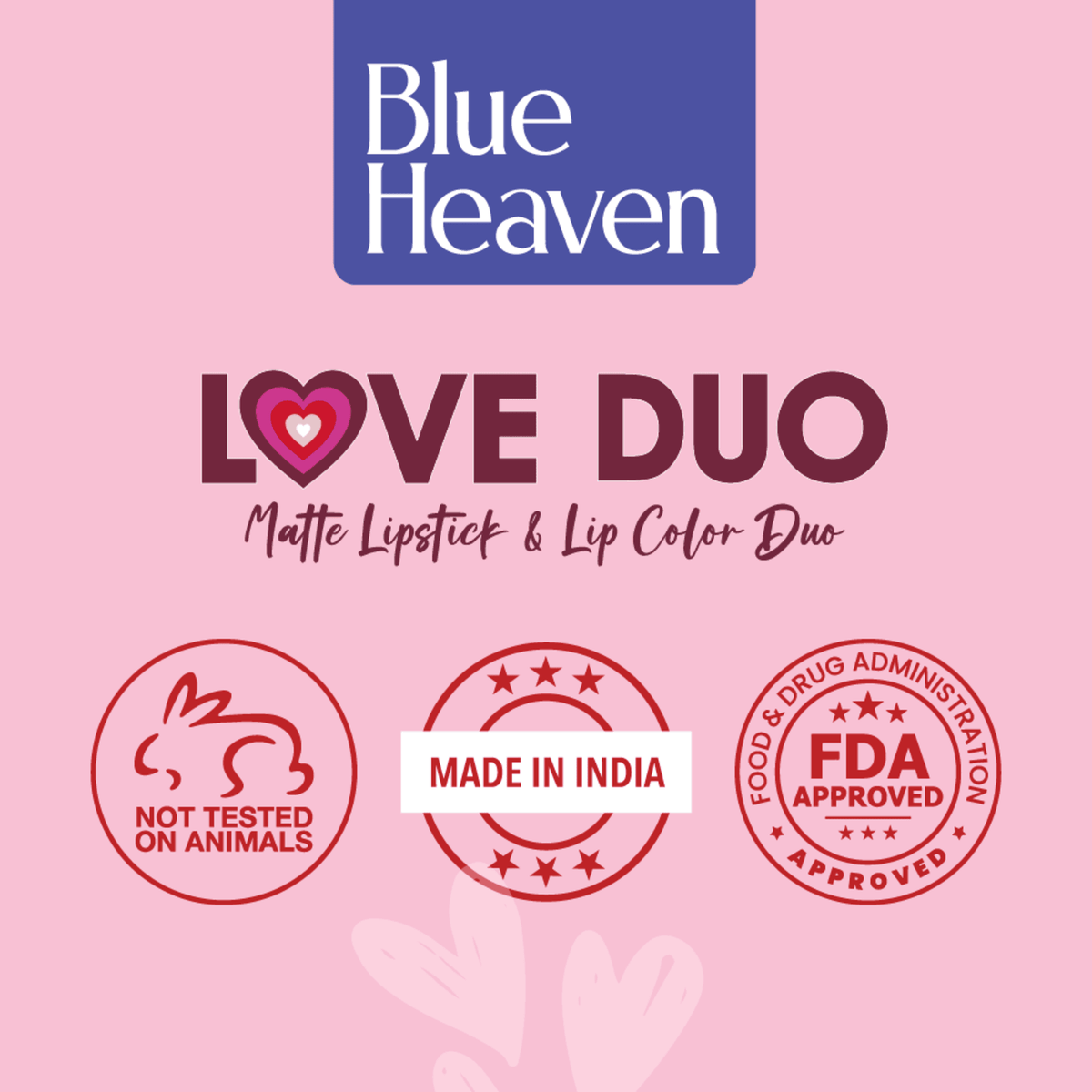 Blue Heaven Love Duo 2 in1 Dual Sided Lipstick for women | Non Transfer| Hydrating and Long Lasting Upto 12 hrs | Soft Matte Finish formula - 19 |1.5ml + 4g