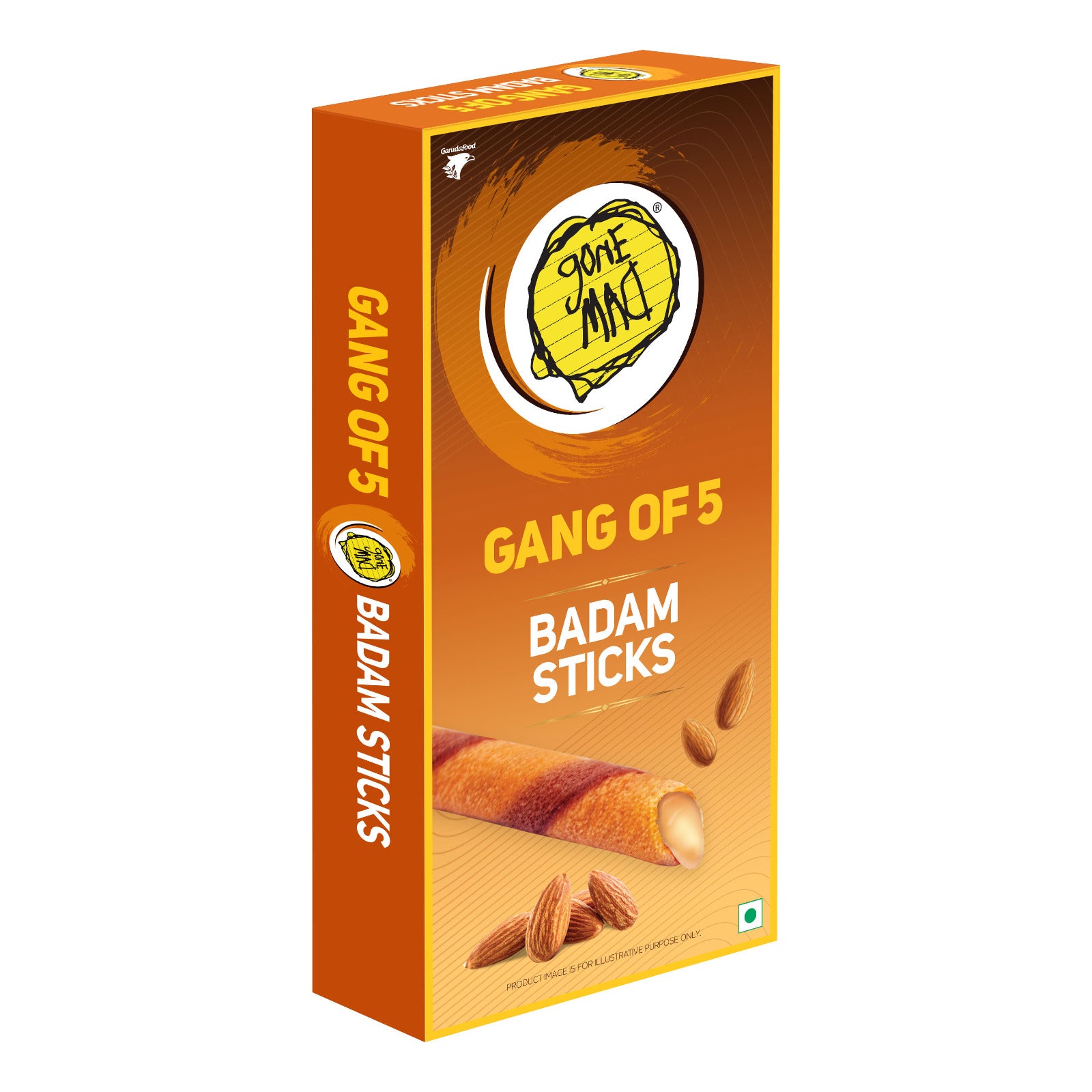 Gone Mad Gang of 5 Badam, Coffee & Dark Choco Sticks – Crispy, Creamy & Delicious Snack, Pack of 3 (187g)