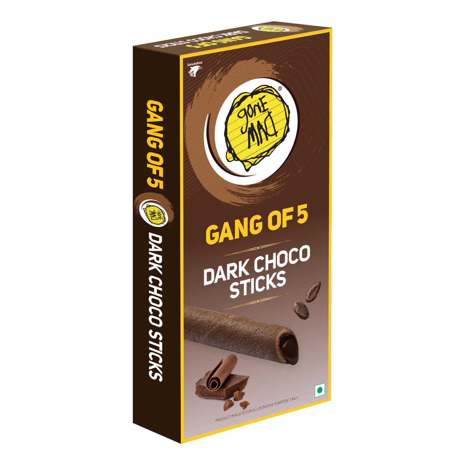 Gone Mad Gang of 5 Badam, Coffee & Dark Choco Sticks – Crispy, Creamy & Delicious Snack, Pack of 3 (187g)
