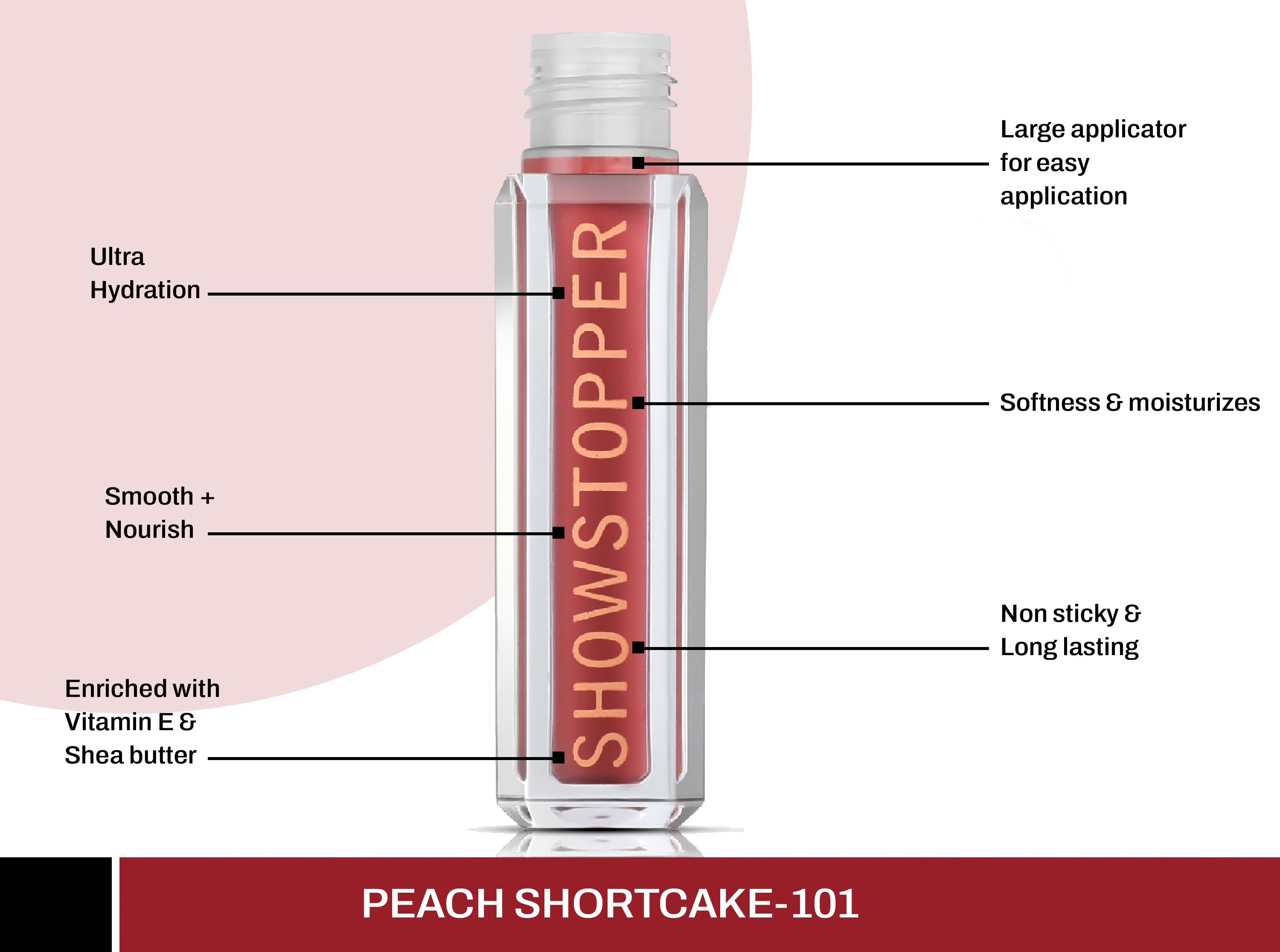 CAL Losangeles Showstopper Lip Liquid- Peach Shortcake 101