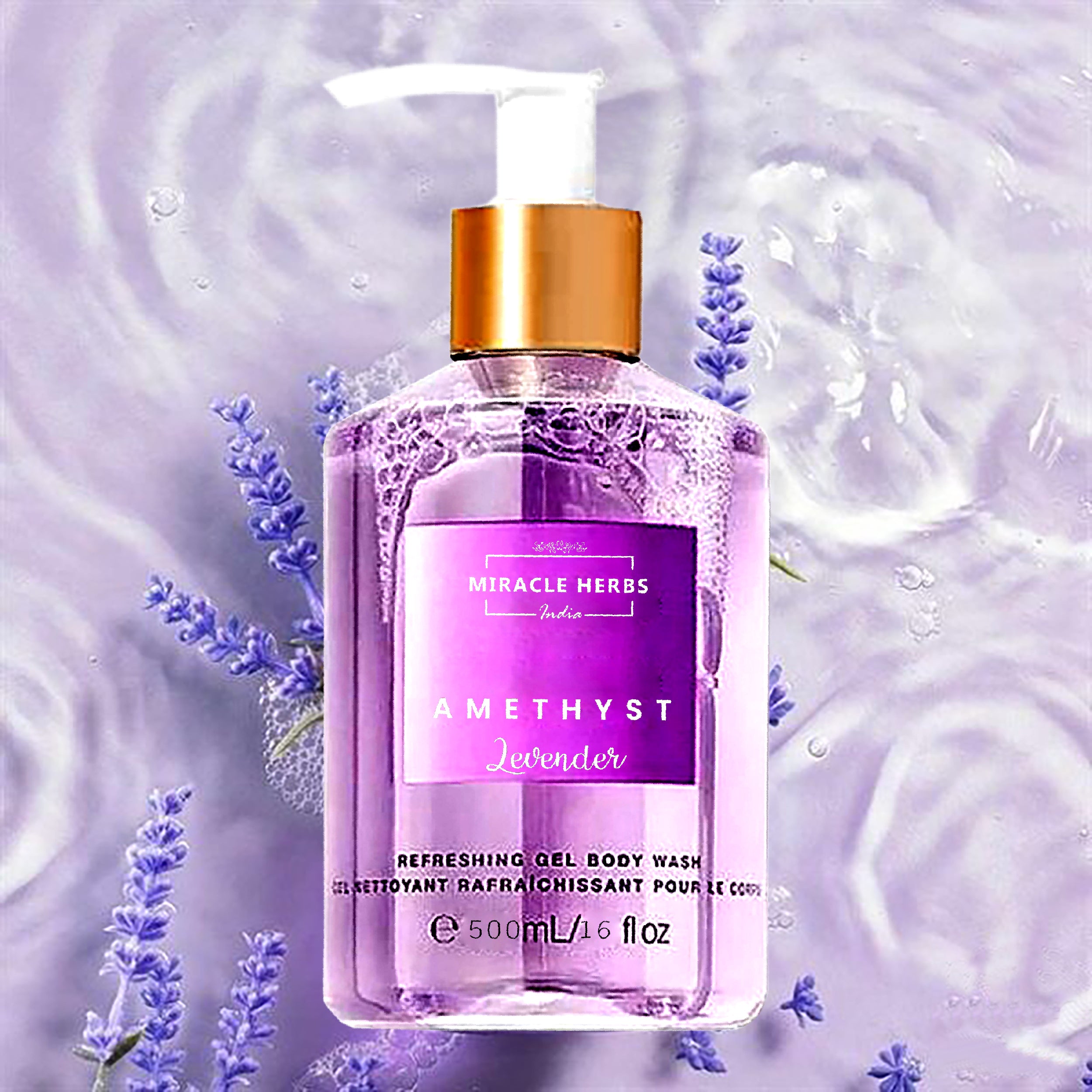 Miracle Herbs AMATHYST Refreshing Gel Body Wash Lavender