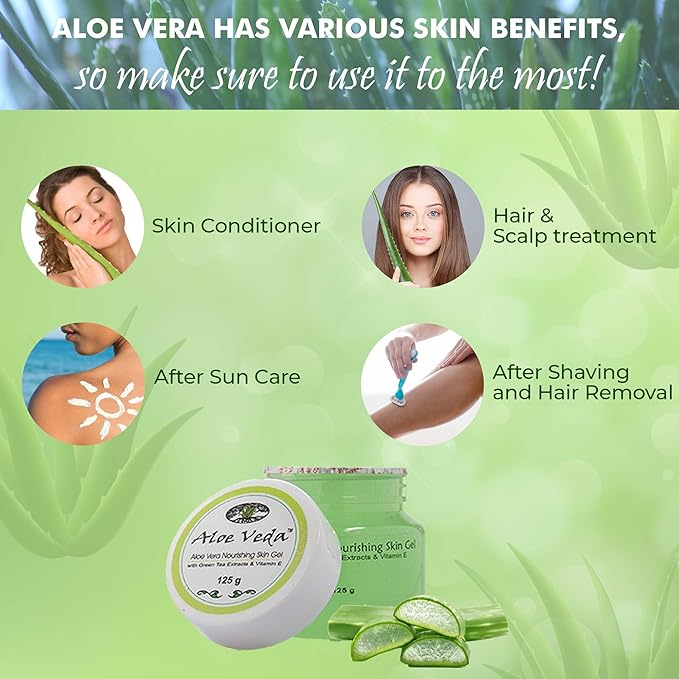 Aloe Veda Nourishing Aloe Vera Gel (with Green Tea Extracts & Vitamin E)