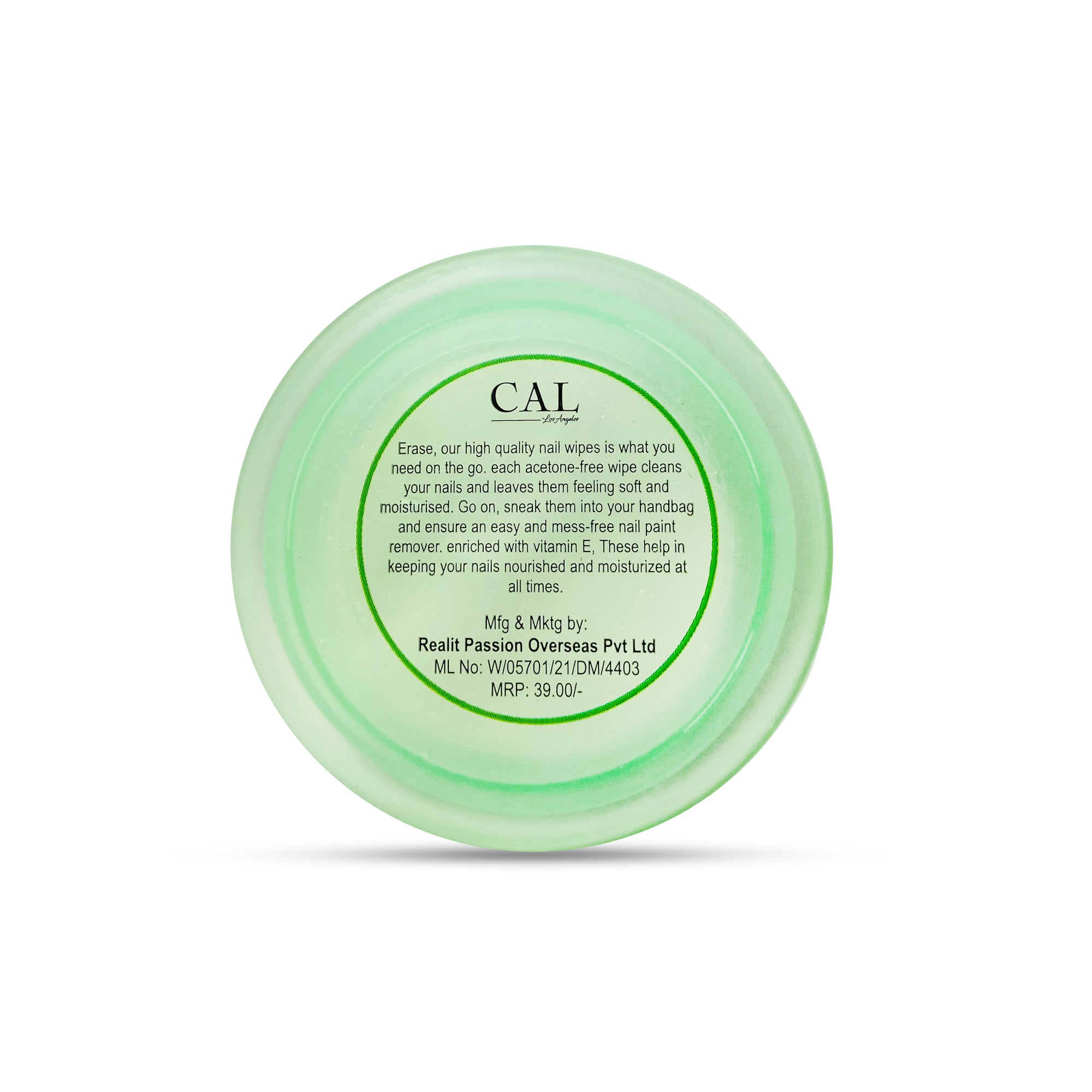 CAL Losangeles ERASE NAIL WIPES ALOEVERA Pack of 3