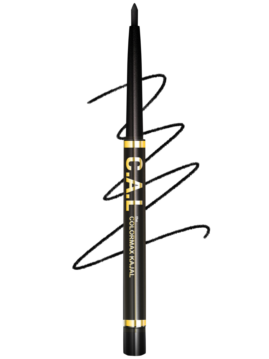 CAL Losangeles One Stroke Kajal Pencil - Water Resistant, Smudge Proof, 0.35 g Intense Black Max