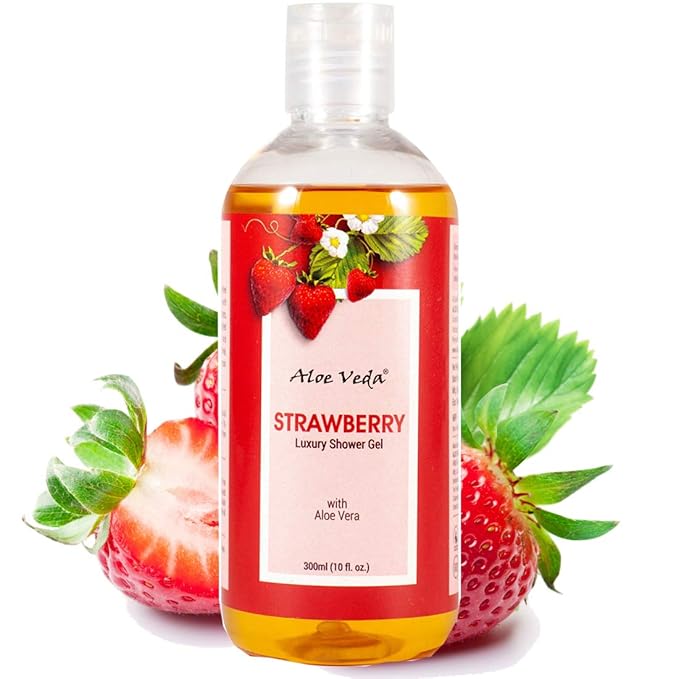 Aloe Veda Luxury Strawberry Body Shower Gel with Vitamin E for Women & Men- 300 ml