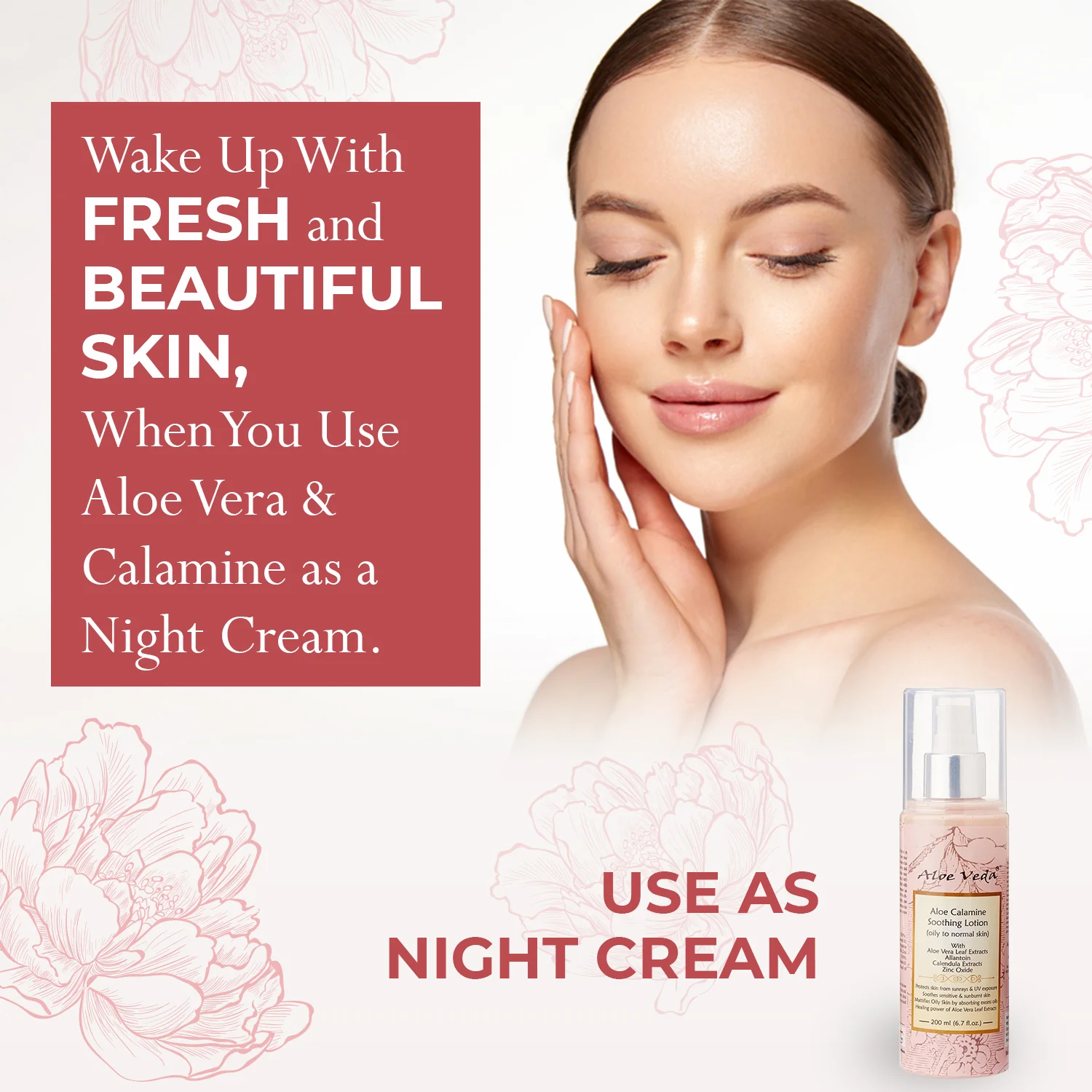 Aloe Veda Calamine Calming Body Lotion Skin Lotion with Calamine and Aloe Vera, 200ml