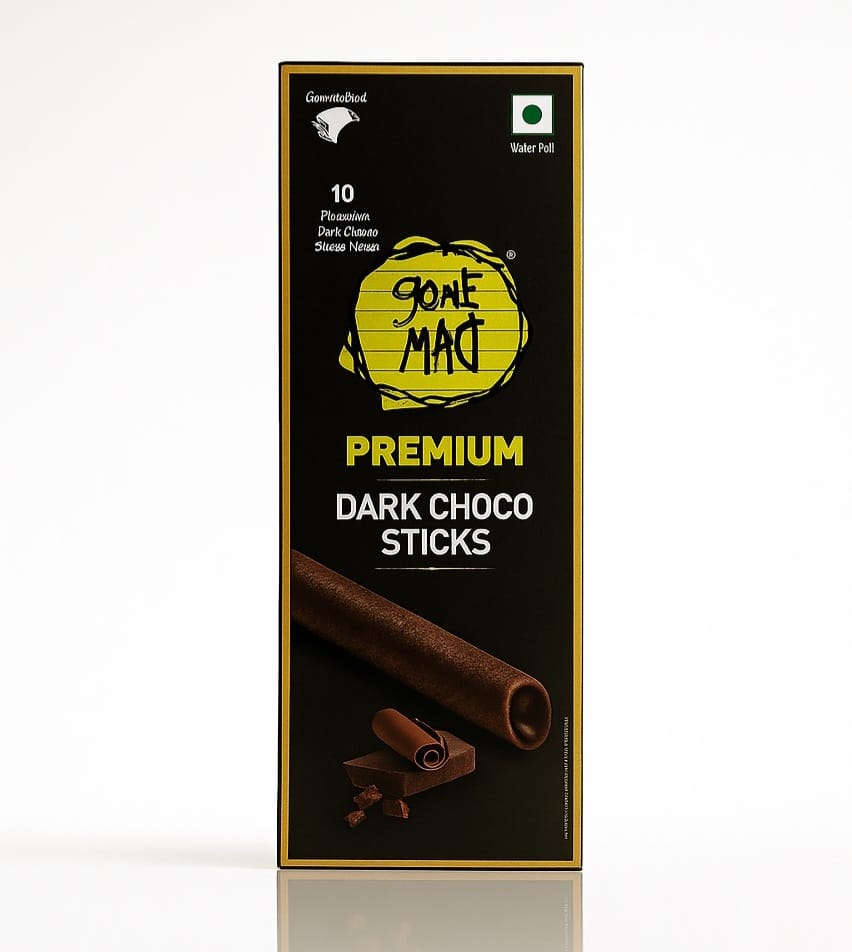 Gone Mad Gang of 10 Premium Choco Sticks - Crispy, Creamy & Delicious Chocolate Snack