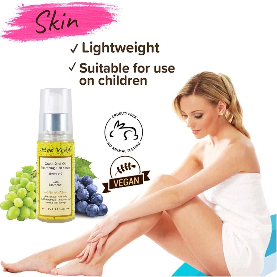 Aloe Veda Grape Seed Oil Smoothing Hair Serum