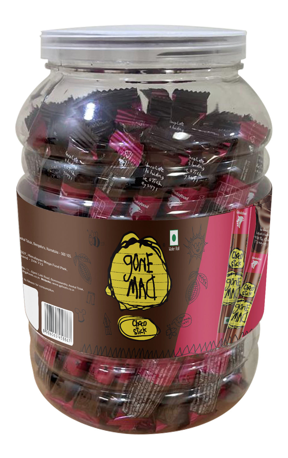 Gone Mad Premium Choco-Filled Wafer Sticks Jar – 40 Sticks (320g) – Crispy, Creamy & Delicious Chocolate Snack