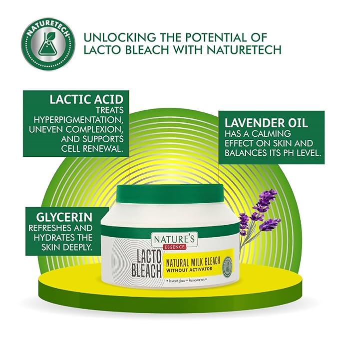 Nature's Essence Lacto Bleach Cream, Milky White, 100g