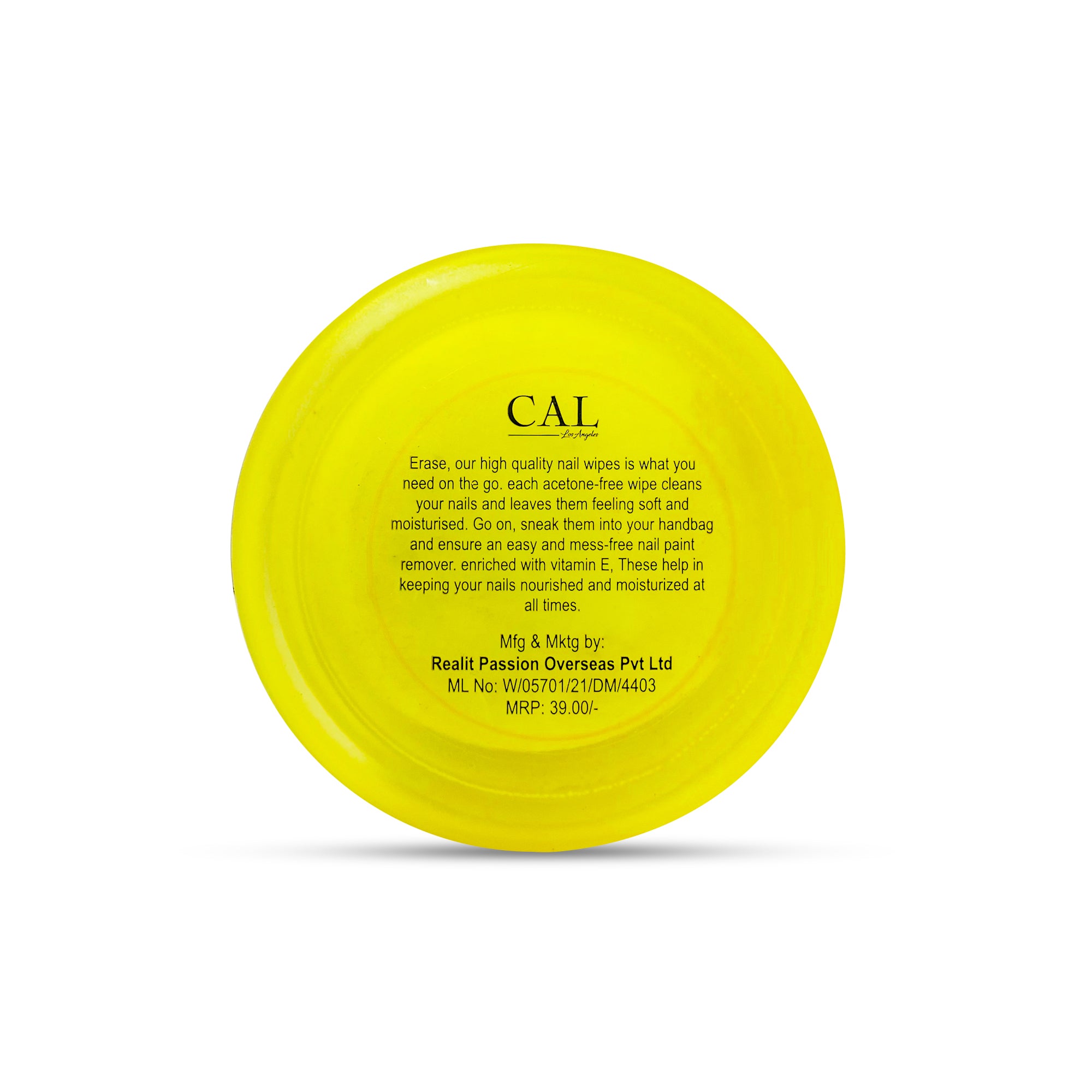 CAL Losangeles ERASE NAIL WIPES LEMON Pack of 3