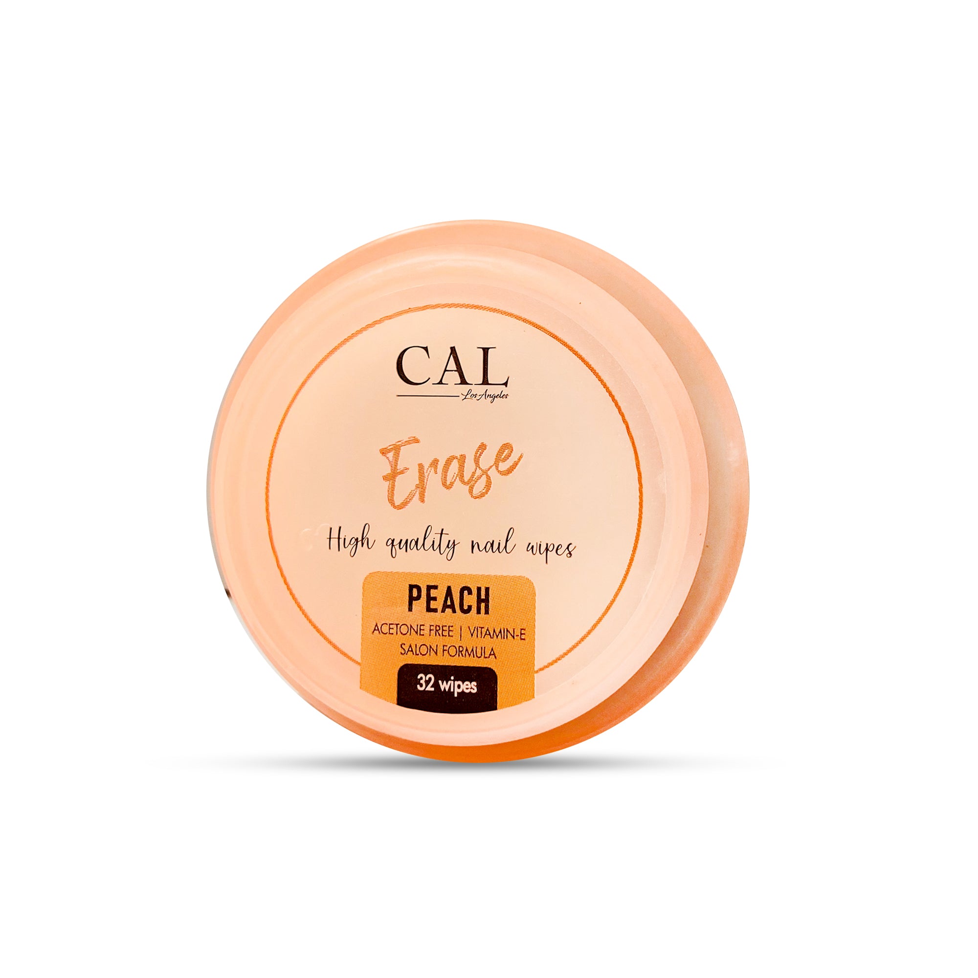 CAL Losangeles ERASE NAIL WIPES PEACH Pack of 3