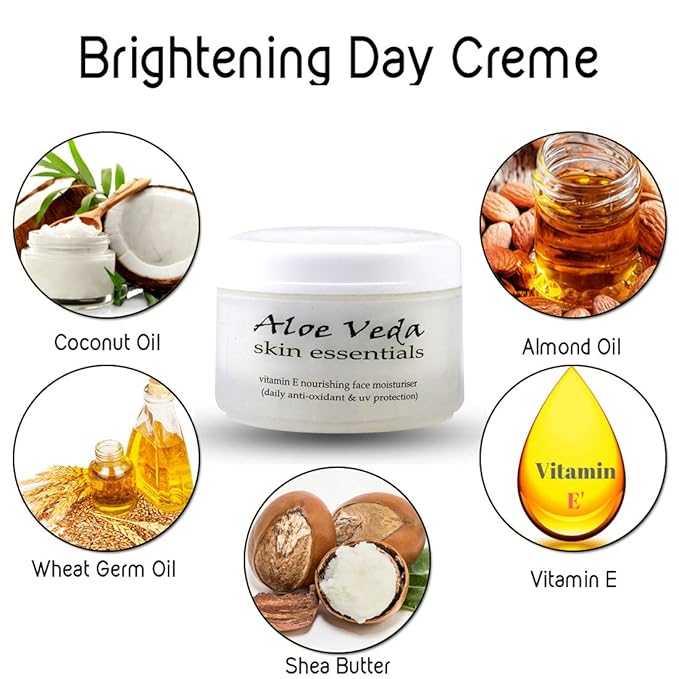 Aloe Veda Vitamin E Nourishing Face Light Moisturising Cream with UV Block Radiance Skin Lightening/Brightening Day Creme 100g