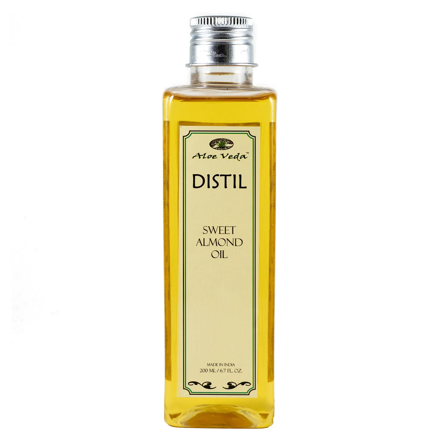 Aloe Veda Distil Cold Pressed Sweet Almond Oil for Hair and Skin,200ml