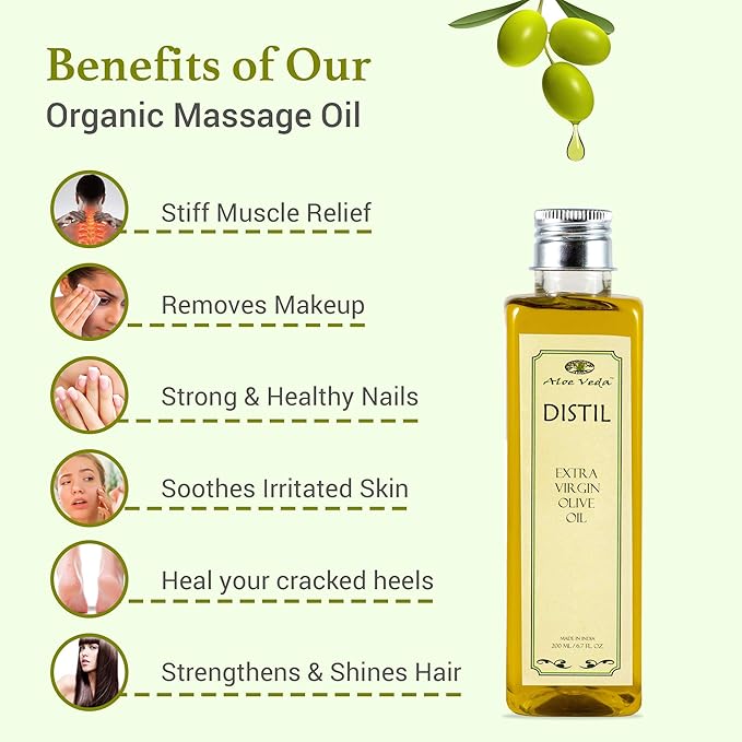 Aloe Veda Extra Virgin Pure Olive Oil for Hair and Skin,200 ml