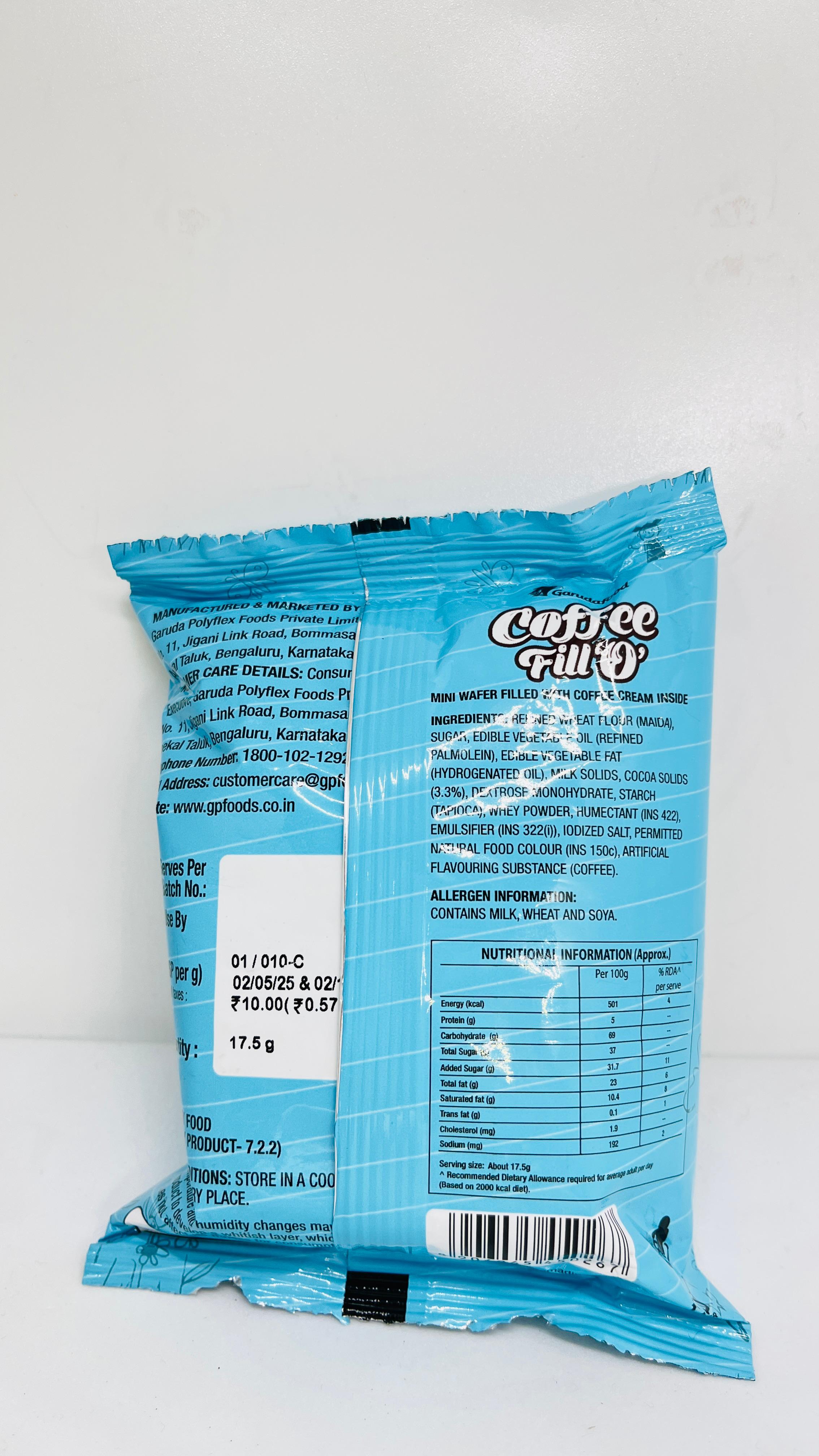 Gone Mad Coffee Fillo, Pack of 12 (192g) – Crispy & Creamy Coffee Filled Snack