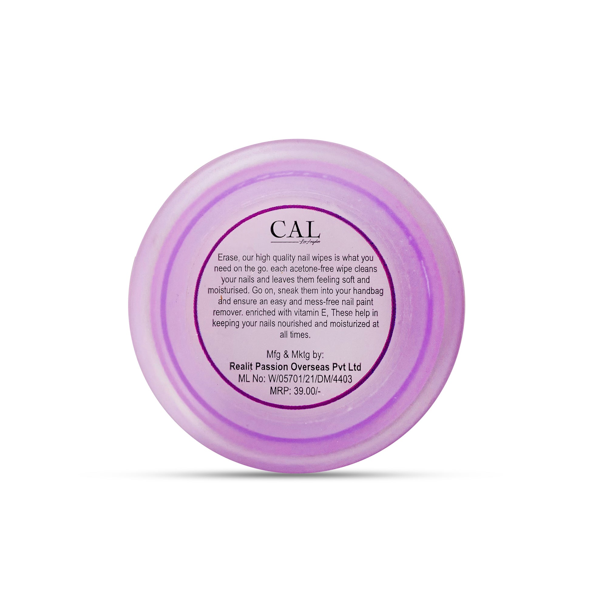 CAL Losangeles ERASE NAIL WIPES LAVENDER Pack of 3